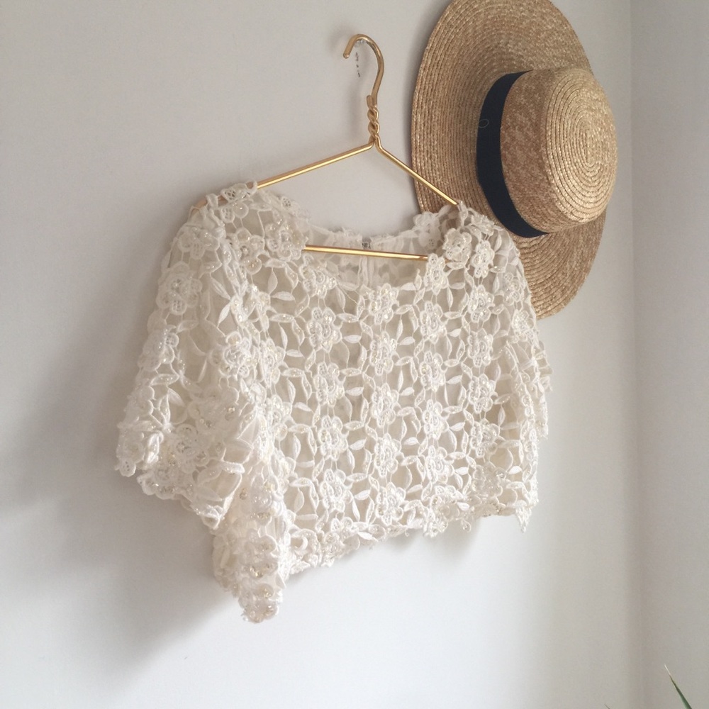 True Vintage White lace Bolero blouse